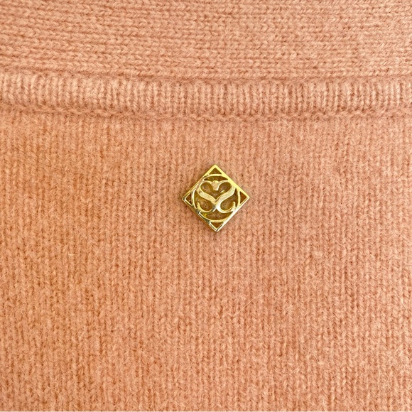 Sandro Paris 100% Wool Puff Sleeve 3 Button Deep V-Neck Cardigan Pink - Picture 6 of 10